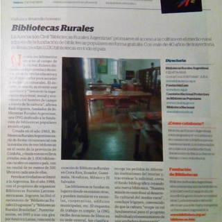 Documentos de Bibliotecas Rurales Argentinas en los medios.