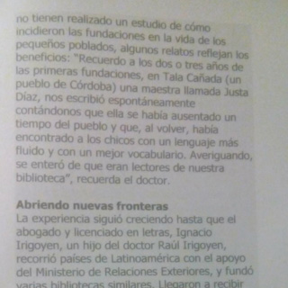 Documentos de Bibliotecas Rurales Argentinas en los medios.