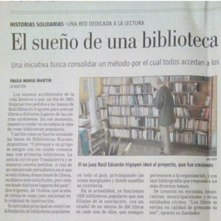 Documentos de Bibliotecas Rurales Argentinas en los medios.